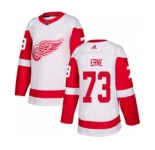 Men's Red Wings #73 Adam Erne White Road Authentic Stitched Hockey Jersey