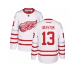 Men's Reebok Detroit Red Wings #13 Pavel Datsyuk Authentic White 2017 Centennial Classic NHL Jersey