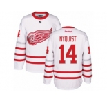 Men's Reebok Detroit Red Wings #14 Gustav Nyquist Authentic White 2017 Centennial Classic NHL Jersey