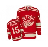 Men's Reebok Detroit Red Wings #15 Riley Sheahan Authentic Red 2014 Winter Classic NHL Jersey