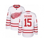 Men's Reebok Detroit Red Wings #15 Riley Sheahan Authentic White 2017 Centennial Classic NHL Jersey