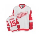 Men's Reebok Detroit Red Wings #15 Riley Sheahan Authentic White Away NHL Jersey