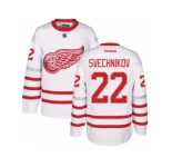 Men's Reebok Detroit Red Wings #22 Evgeny Svechnikov Authentic White 2017 Centennial Classic NHL Jersey