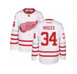 Men's Reebok Detroit Red Wings #34 Petr Mrazek Authentic White 2017 Centennial Classic NHL Jersey