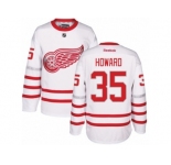 Men's Reebok Detroit Red Wings #35 Jimmy Howard Authentic White 2017 Centennial Classic NHL Jersey