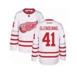 Men's Reebok Detroit Red Wings #41 Luke Glendening Authentic White 2017 Centennial Classic NHL Jersey