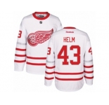 Men's Reebok Detroit Red Wings #43 Darren Helm Authentic White 2017 Centennial Classic NHL Jersey
