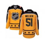 Men's Reebok Detroit Red Wings #51 Frans Nielsen Authentic Yellow Atlantic Division 2017 All-Star NHL Jersey