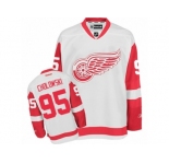 Men's Reebok Detroit Red Wings #95 Dennis Cholowski Authentic White Away NHL Jersey