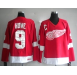 nhl detroit red wings #9 howe  red m&n