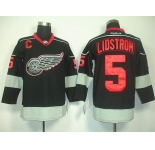 nhl jerseys deroit red wings #5 lidstrom black(C)