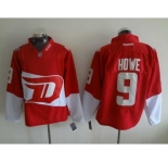 nhl jerseys detroit red wings #9 howe red[stadium]
