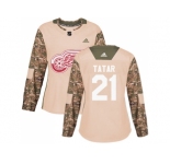 Women Adidas Detroit Red Wings #21 Tomas Tatar Camo Authentic 2017 Veterans Day Stitched NHL Jersey
