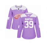 Women Adidas Detroit Red Wings #39 Anthony Mantha Purple Authentic Fights Cancer Stitched NHL Jersey