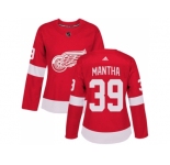 Women Adidas Detroit Red Wings #39 Anthony Mantha Red Home Authentic Stitched NHL Jersey