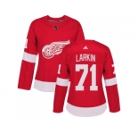 Women Adidas Detroit Red Wings #71 Dylan Larkin Red Home Authentic Stitched NHL Jersey