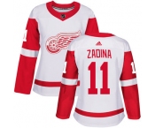 Women's Detroit Red Wings #11 Filip Zadina Authentic White Away Jersey