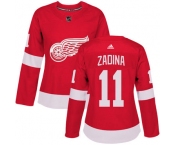 Women's Detroit Red Wings #11 Filip Zadina Premier Adidas Red Home Jersey