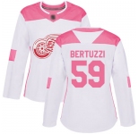 Women's Detroit Red Wings Authentic #59 Tyler Bertuzzi White Pink Fashion Jersey