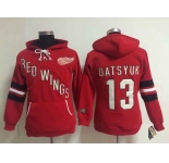 women nhl jerseys detroit red wings #13 datsyuk red[pullover hooded sweatshirt]