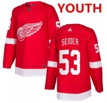 Youth Detroit Red Wings #53 Moritz Seider Red Home Hockey Stitched NHL Jersey