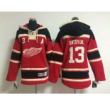 youth nhl jerseys detroit red wings #13 datsyuk red[pullover hooded sweatshirt patch A]