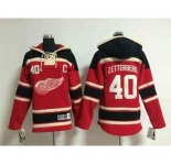 youth nhl jerseys detroit red wings #40 zetterberg red[pullover hooded sweatshirt patch C]