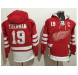 Detroit Red Wings #19 Steve Yzerman Red Name & Number Pullover NHL Hoodie