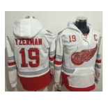 Detroit Red Wings #19 Steve Yzerman White Name & Number Pullover NHL Hoodie