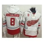 Detroit Red Wings #8 Justin Abdelkader White Name & Number Pullover NHL Hoodie