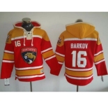 Florida Panthers #16 Aleksander Barkov Red Gold Sawyer Hooded Sweatshirt Stitched NHL Jersey
