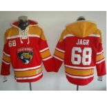 Florida Panthers #68 Jaromir Jagr Red Gold Sawyer Hooded Sweatshirt Stitched NHL Jersey