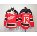 nhl jerseys detroit red wings #13 datsyuk red[pullover hooded sweatshirt patch A]