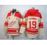 nhl jerseys detroit red wings #19 yzerman red-cream[pullover hooded sweatshirt patch C]