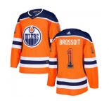 Adidas Edmonton Oilers #1 Laurent Brossoit Authentic Orange Drift Fashion NHL Jersey