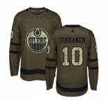 Adidas Edmonton Oilers #10 Esa Tikkanen Authentic Green Salute to Service NHL Jersey