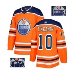 Adidas Edmonton Oilers #10 Esa Tikkanen Authentic Orange Fashion Gold NHL Jersey