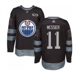 Adidas Edmonton Oilers #11 Mark Messier Authentic Black 1917-2017 100th Anniversary NHL Jersey