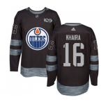 Adidas Edmonton Oilers #16 Jujhar Khaira Authentic Black 1917-2017 100th Anniversary NHL Jersey