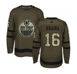 Adidas Edmonton Oilers #16 Jujhar Khaira Authentic Green Salute to Service NHL Jersey