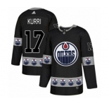 Adidas Edmonton Oilers #17 Jari Kurri Authentic Black Team Logo Fashion NHL Jersey