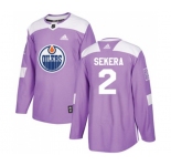 Adidas Edmonton Oilers #2 Andrej Sekera Authentic Purple Fights Cancer Practice NHL Jersey