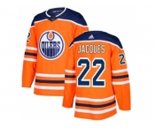 Adidas Edmonton Oilers #22 Jean-Francois Jacques Orange Home Authentic Stitched NHL Jersey