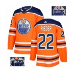 Adidas Edmonton Oilers #22 Tobias Rieder Authentic Orange Fashion Gold NHL Jersey