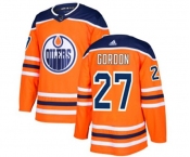 Adidas Edmonton Oilers #27 Boyd Gordon Premier Orange Home NHL Jersey