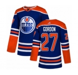 Adidas Edmonton Oilers #27 Boyd Gordon Premier Royal Blue Alternate NHL Jersey