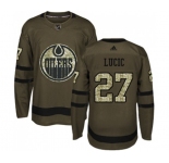 Adidas Edmonton Oilers #27 Milan Lucic Authentic Green Salute to Service NHL Jersey