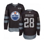 Adidas Edmonton Oilers #28 Kyle Brodziak Authentic Black 1917-2017 100th Anniversary NHL Jersey