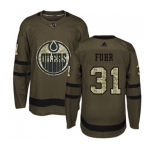 Adidas Edmonton Oilers #31 Grant Fuhr Authentic Green Salute to Service NHL Jersey