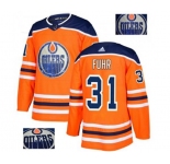 Adidas Edmonton Oilers #31 Grant Fuhr Authentic Orange Fashion Gold NHL Jersey
